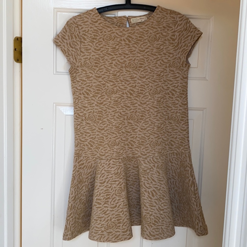 Gold (shine) dress perfectly for a  young girl 13/14 old.